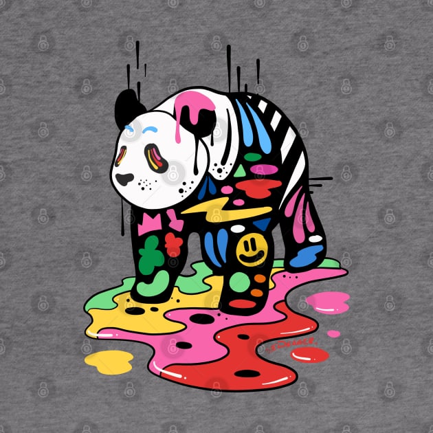 Trippy Colorful Panda Doodle Design by ms_wearer